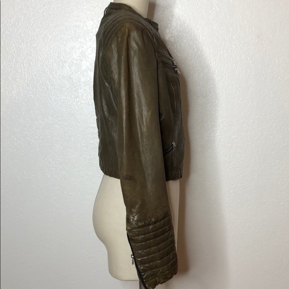 Mackage leather motorcycle distressed jacket L - Picture 3 of 8